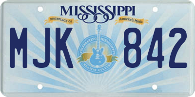 MS license plate MJK842