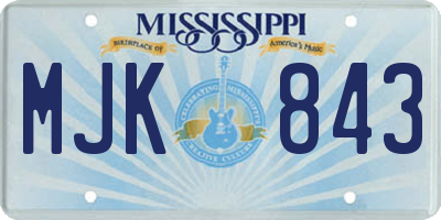 MS license plate MJK843