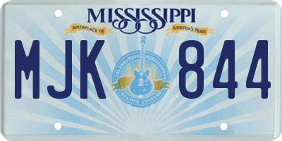 MS license plate MJK844