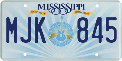 MS license plate MJK845