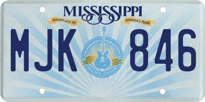 MS license plate MJK846