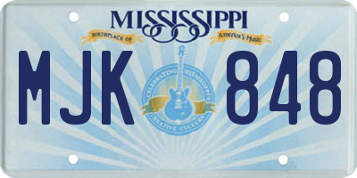 MS license plate MJK848