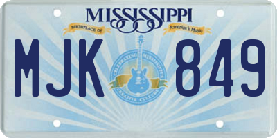 MS license plate MJK849