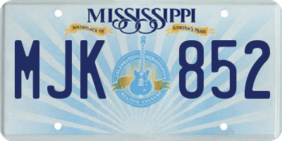 MS license plate MJK852