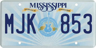 MS license plate MJK853