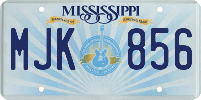 MS license plate MJK856