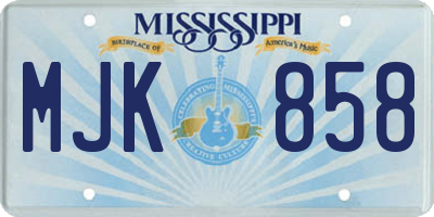 MS license plate MJK858