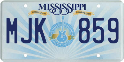 MS license plate MJK859
