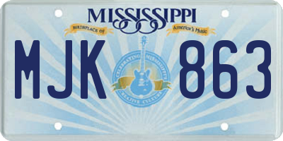 MS license plate MJK863