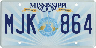 MS license plate MJK864