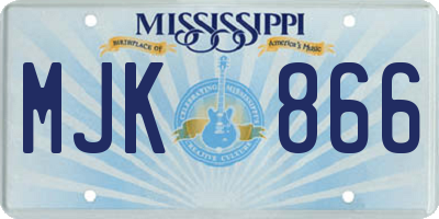 MS license plate MJK866