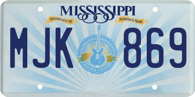 MS license plate MJK869