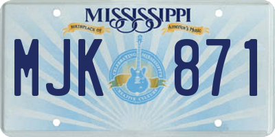 MS license plate MJK871