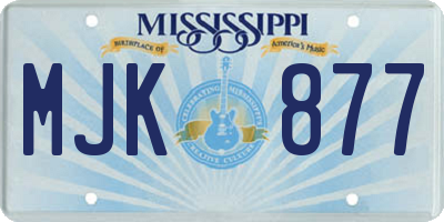 MS license plate MJK877