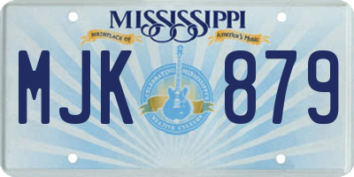 MS license plate MJK879