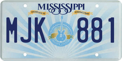 MS license plate MJK881