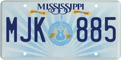 MS license plate MJK885