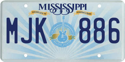 MS license plate MJK886