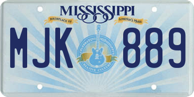 MS license plate MJK889