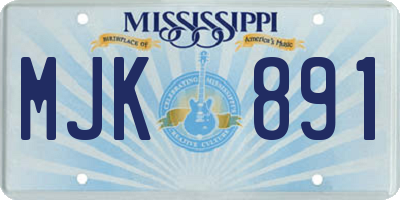 MS license plate MJK891