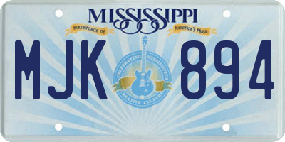 MS license plate MJK894