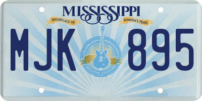 MS license plate MJK895