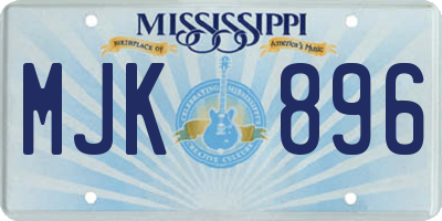 MS license plate MJK896
