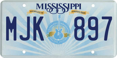 MS license plate MJK897