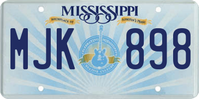MS license plate MJK898