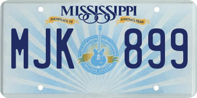 MS license plate MJK899