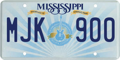 MS license plate MJK900