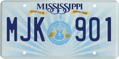 MS license plate MJK901