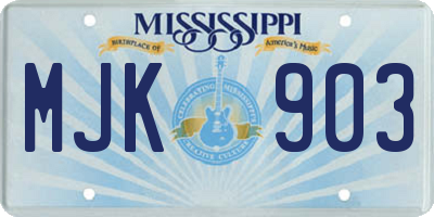MS license plate MJK903