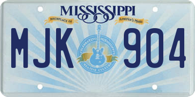 MS license plate MJK904