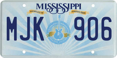 MS license plate MJK906