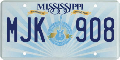 MS license plate MJK908