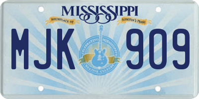 MS license plate MJK909