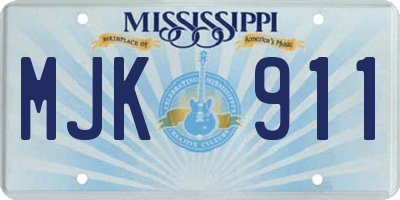 MS license plate MJK911