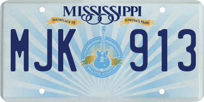 MS license plate MJK913