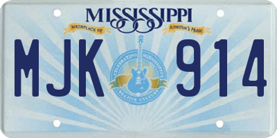 MS license plate MJK914