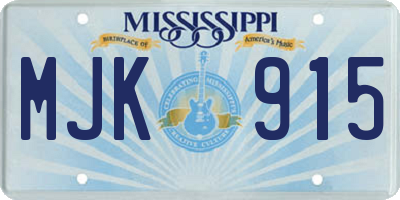 MS license plate MJK915