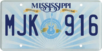 MS license plate MJK916