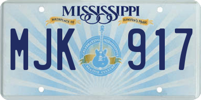 MS license plate MJK917
