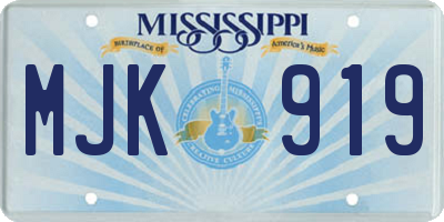 MS license plate MJK919