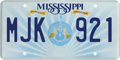 MS license plate MJK921
