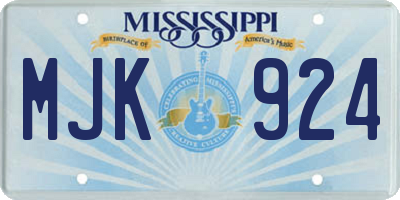 MS license plate MJK924