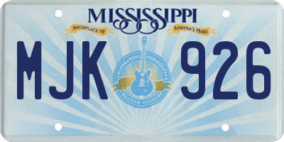 MS license plate MJK926