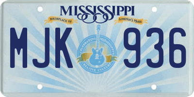 MS license plate MJK936