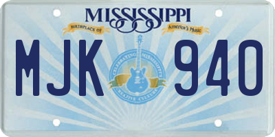 MS license plate MJK940
