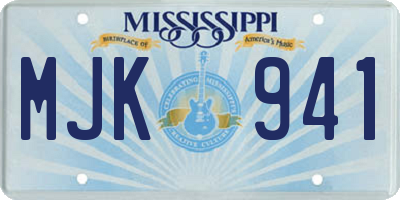 MS license plate MJK941
